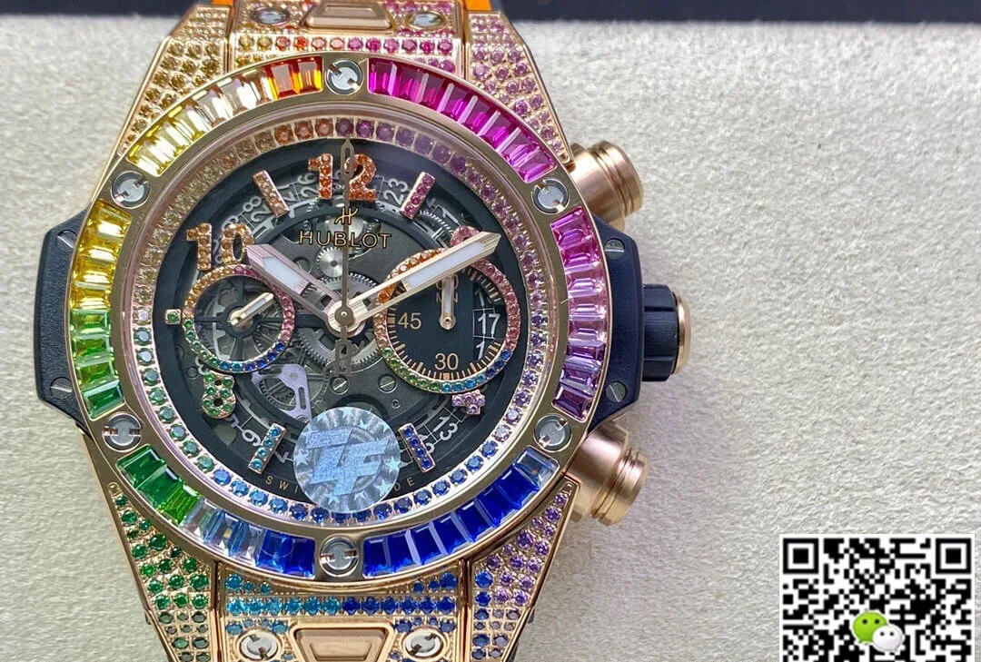 Hublot BIG BANG Unico 411.OX.9910.LR.0999 ZF Factory 1:1 Best Edition Replica Watch Rainbow Diamond Case